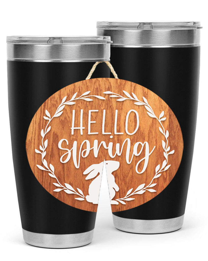 Hello Spring Bunny Wreath Mockup191#- spring- Tumbler