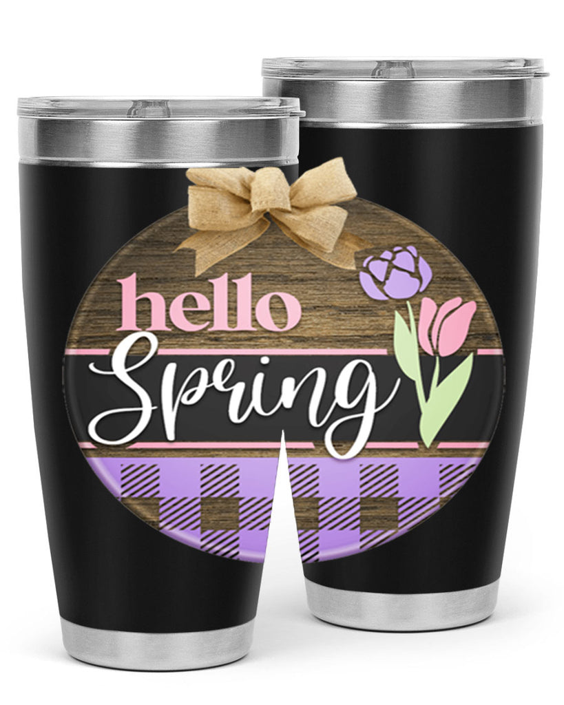 Hello spring plaid Mockup205#- spring- Tumbler