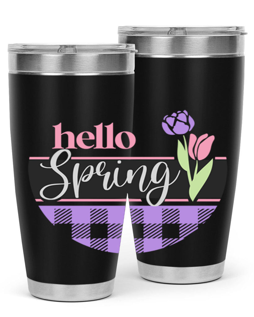 Hello spring plaid206#- spring- Tumbler