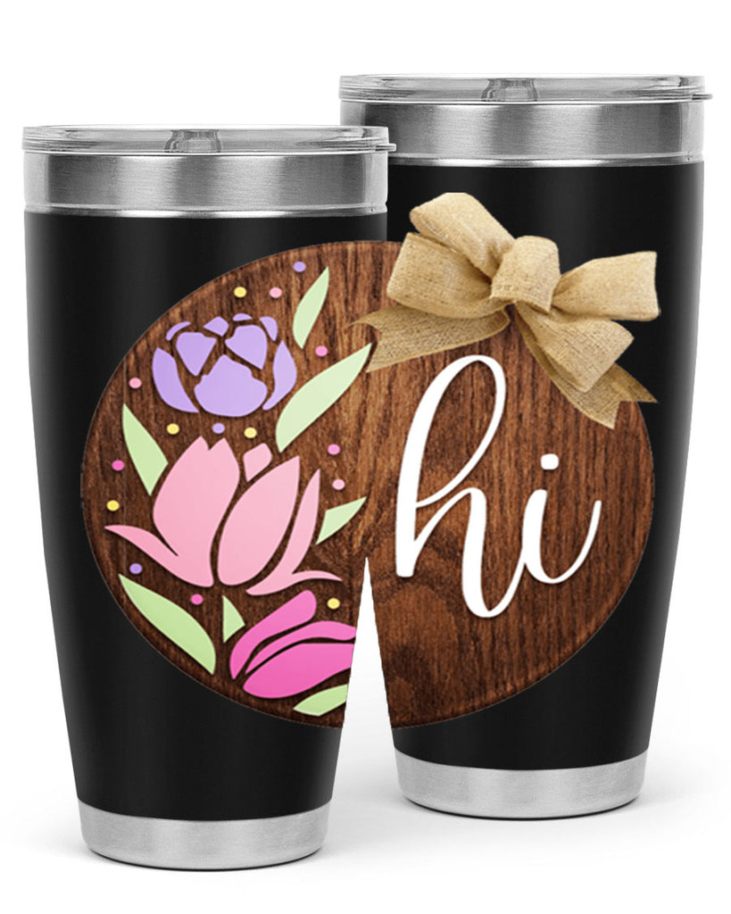 Hi pink flowers Mockup237#- spring- Tumbler