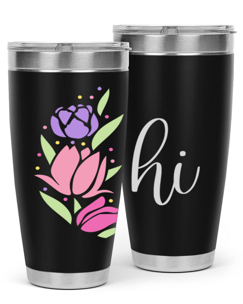 Hi pink flowers238#- spring- Tumbler