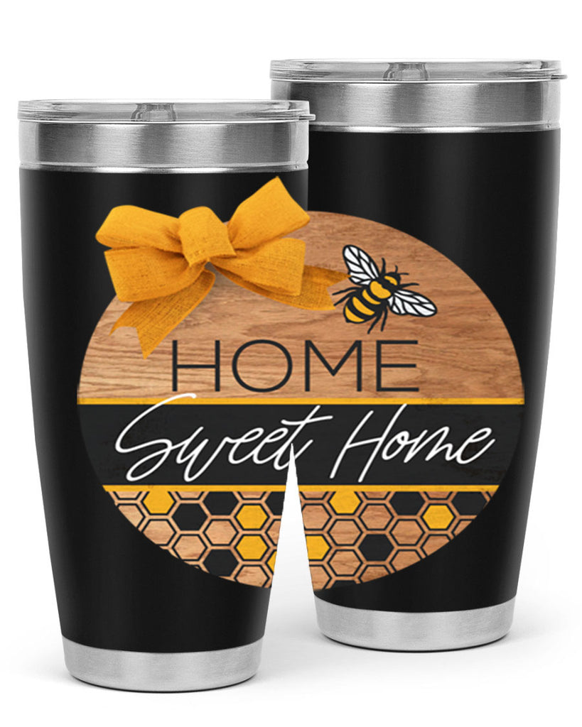 Home Sweet Home Bee and hive pattern Mockup242#- spring- Tumbler