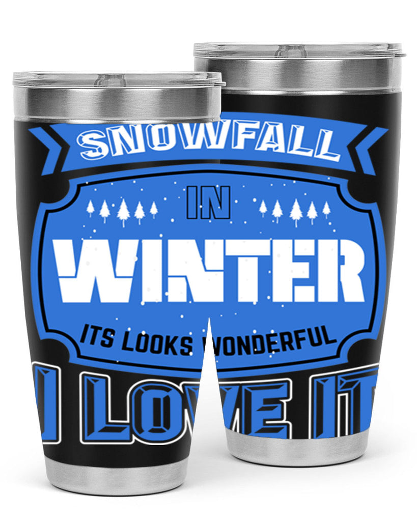 Snowfall in Winter 372#- winter- Tumbler