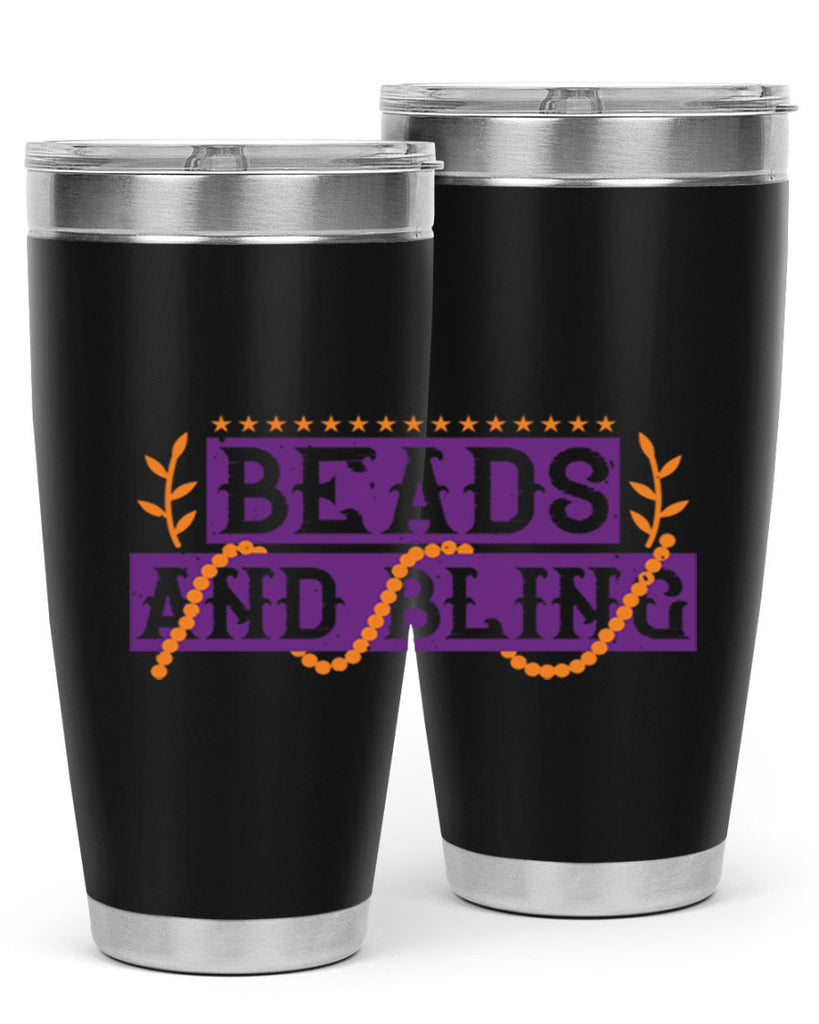 beads and bling 40#- mardi gras- Tumbler