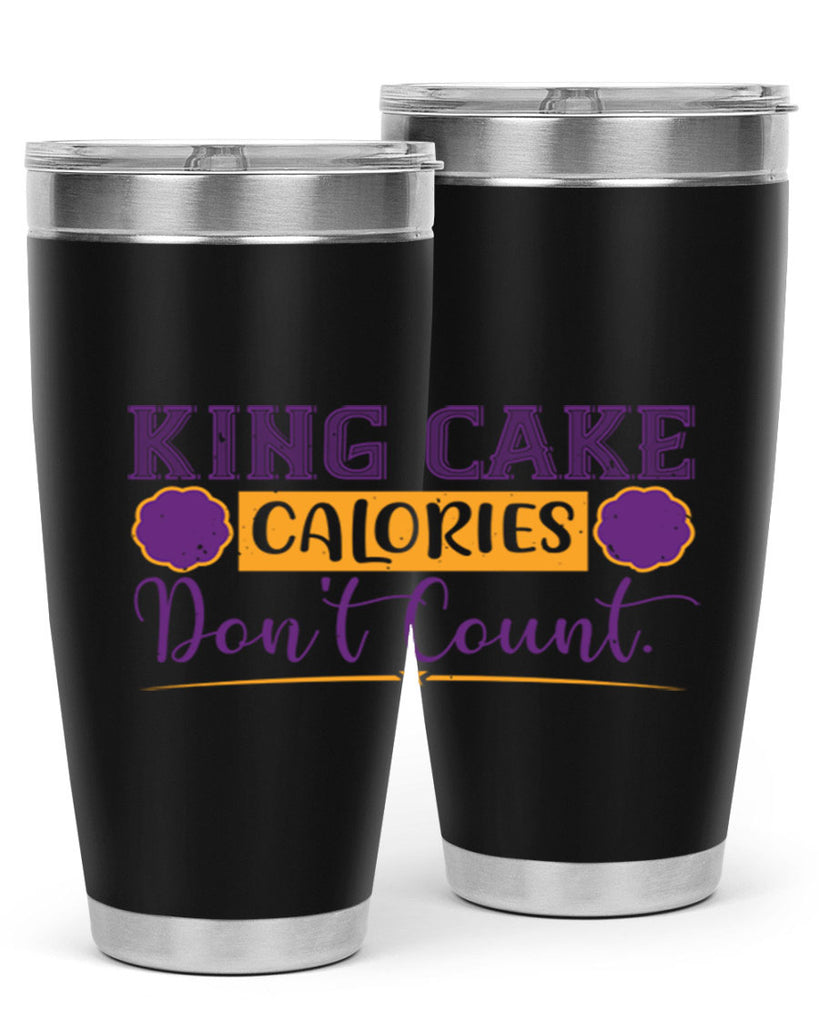 king cake calories dont count 54#- mardi gras- Tumbler
