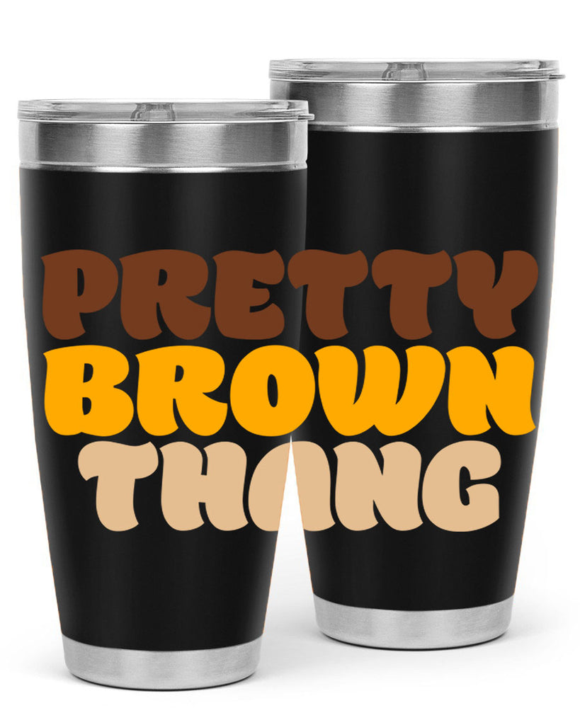 pretty  brown thang 52#- black words phrases- Cotton Tank
