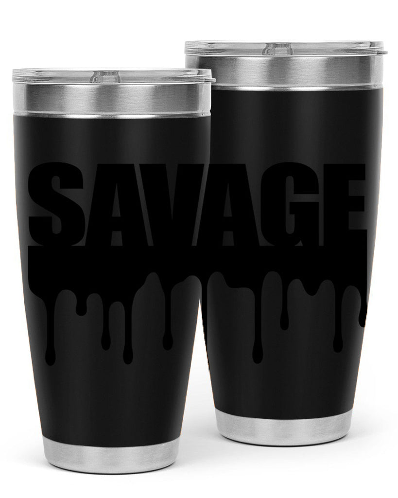 savage drip 41#- black words phrases- Cotton Tank
