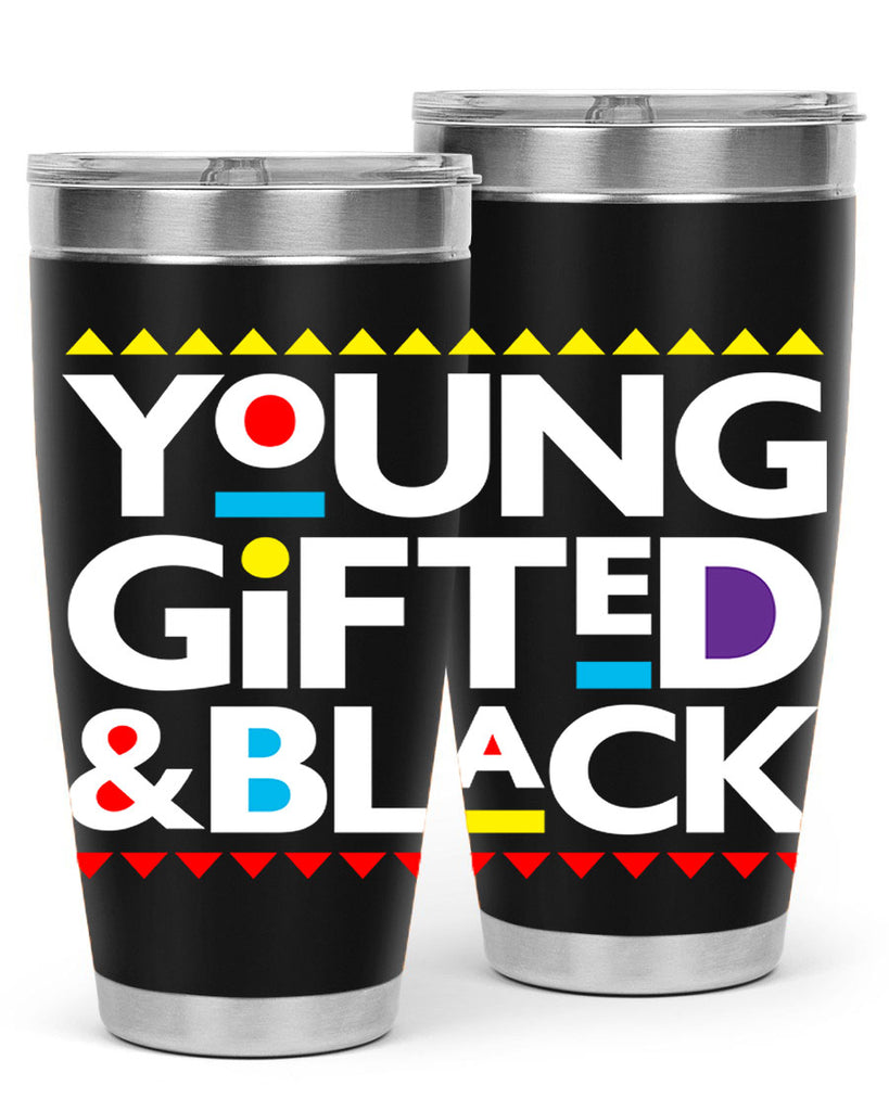 young gifted and black 2#- black words phrases- Cotton Tank