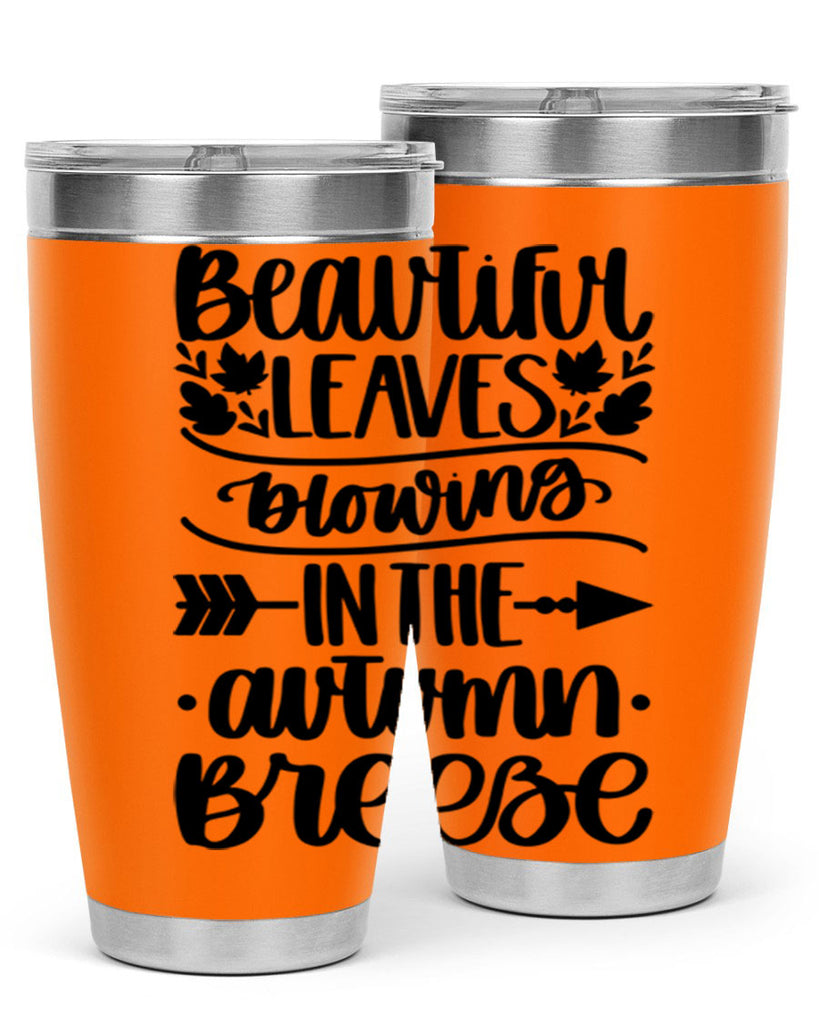 Beautiful Leaves Blowing In The Autumn Breeze 479#- fall- Tumbler