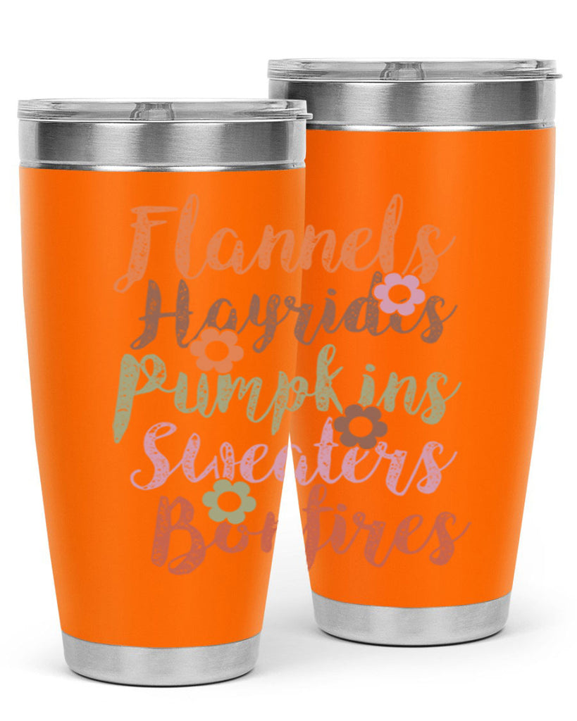 Flannels Hayrides Pumpkins Sweaters Bonfires 185#- fall- Tumbler