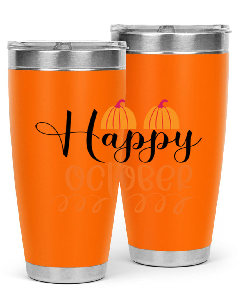 Happy October 238#- fall- Tumbler