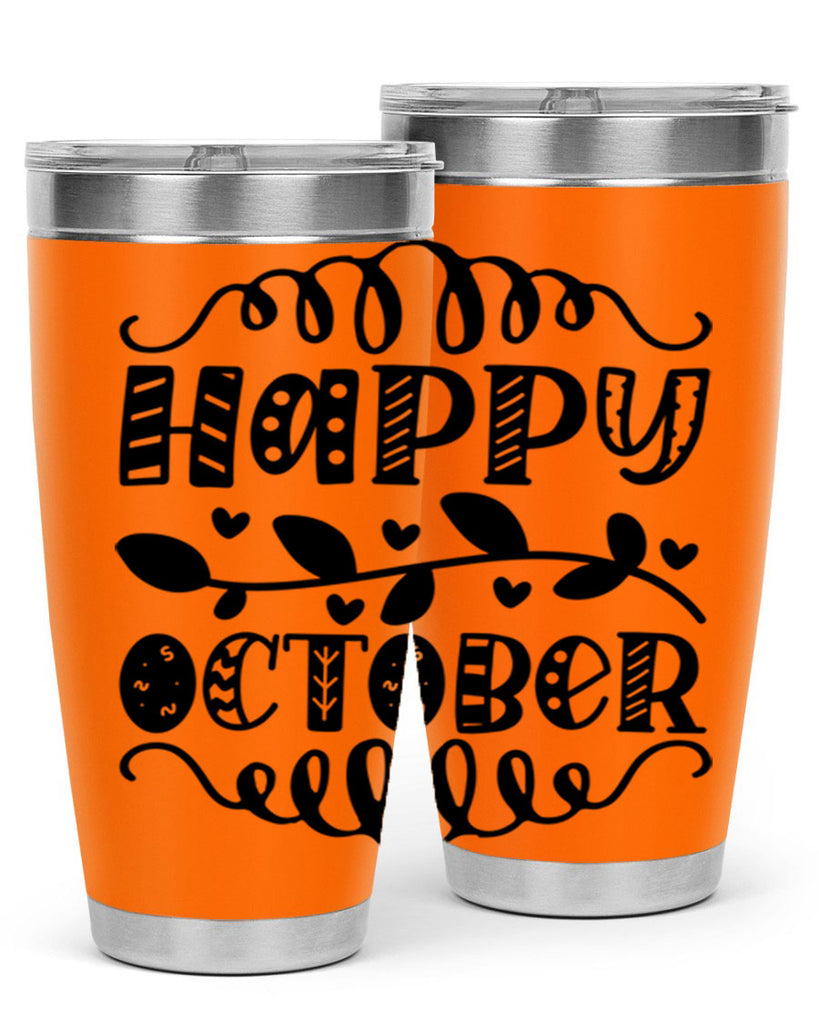 Happy October 239#- fall- Tumbler
