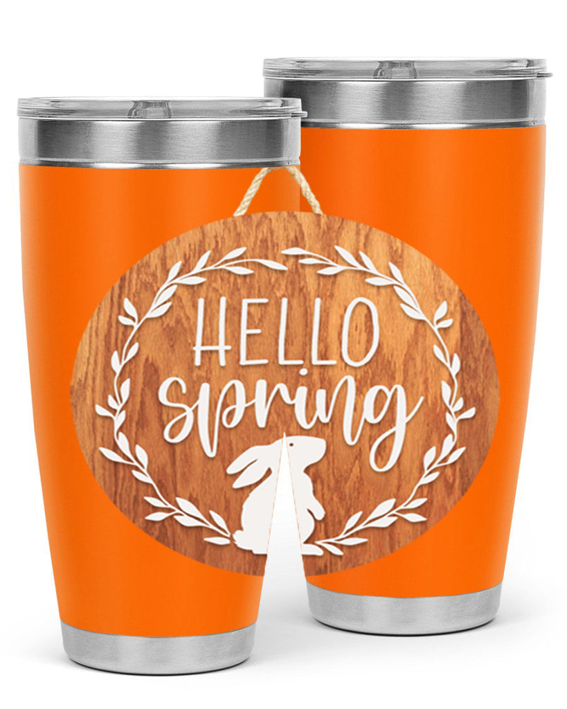 Hello Spring Bunny Wreath Mockup191#- spring- Tumbler