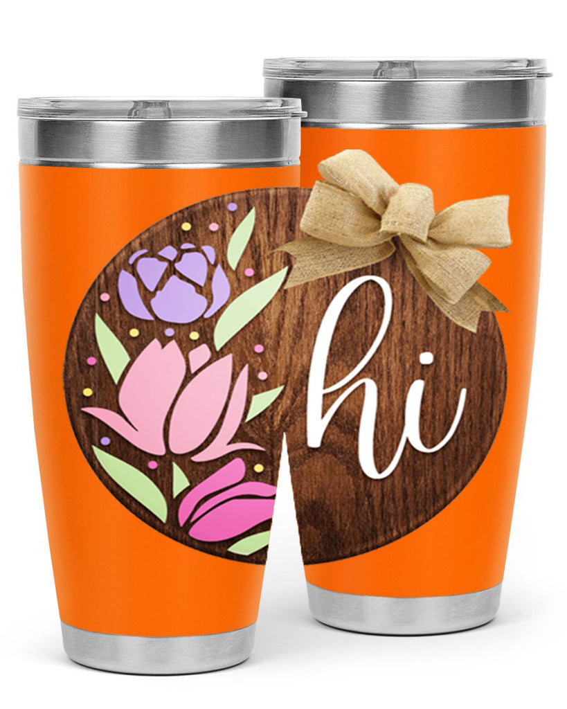 Hi pink flowers Mockup237#- spring- Tumbler