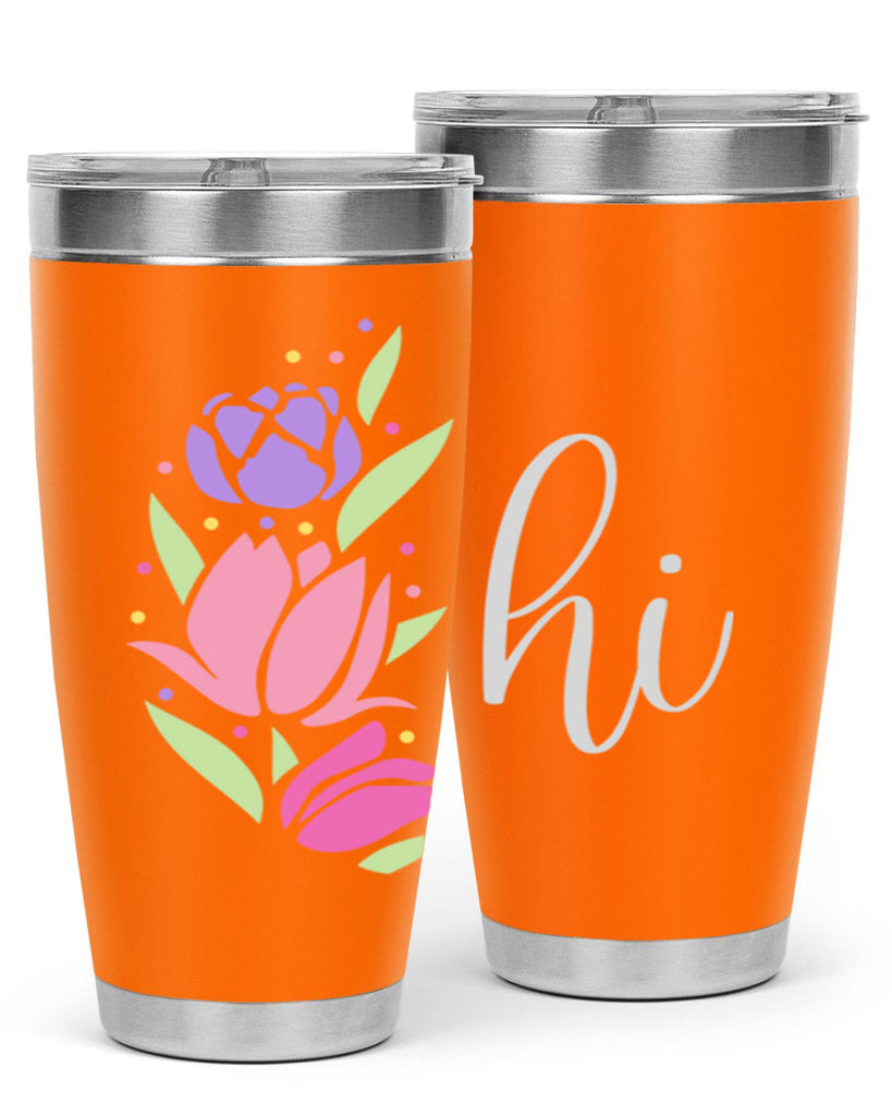Hi pink flowers238#- spring- Tumbler