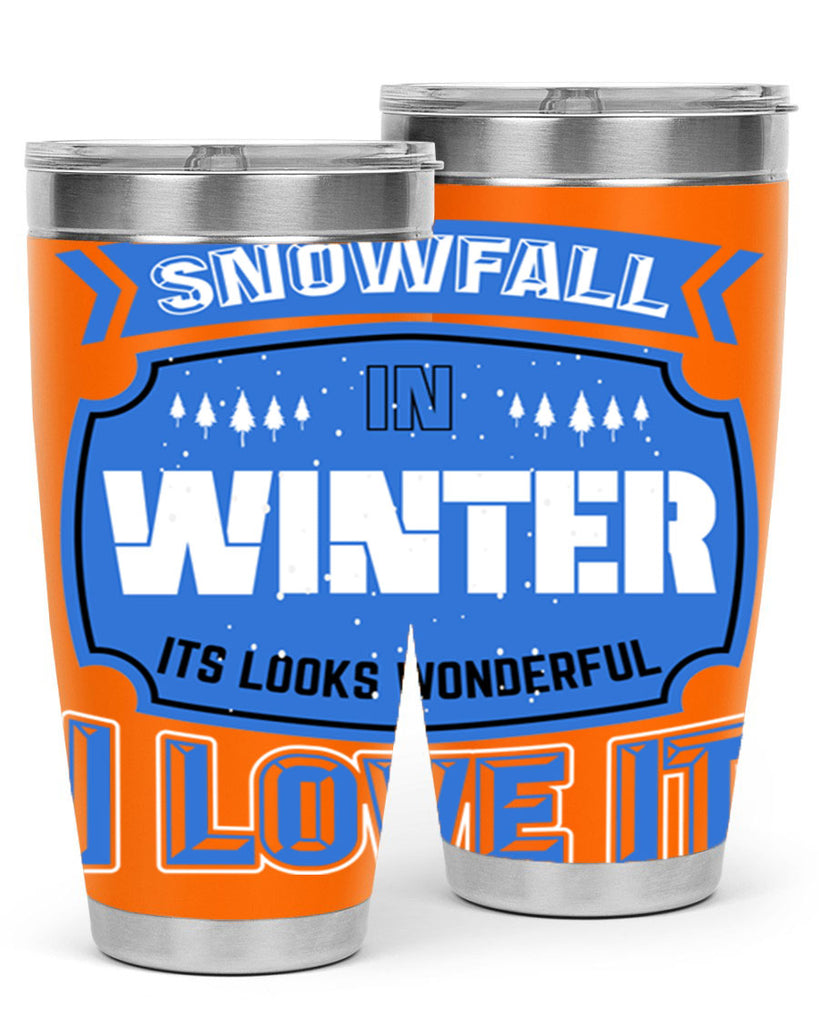 Snowfall in Winter 372#- winter- Tumbler