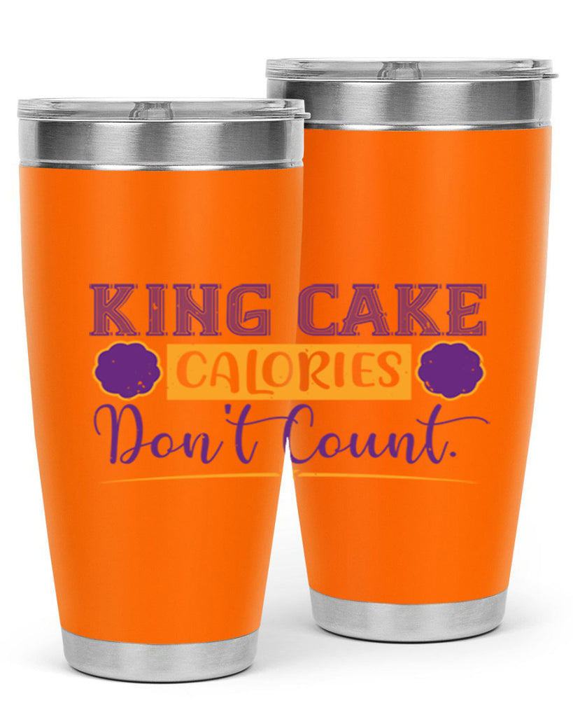 king cake calories dont count 54#- mardi gras- Tumbler