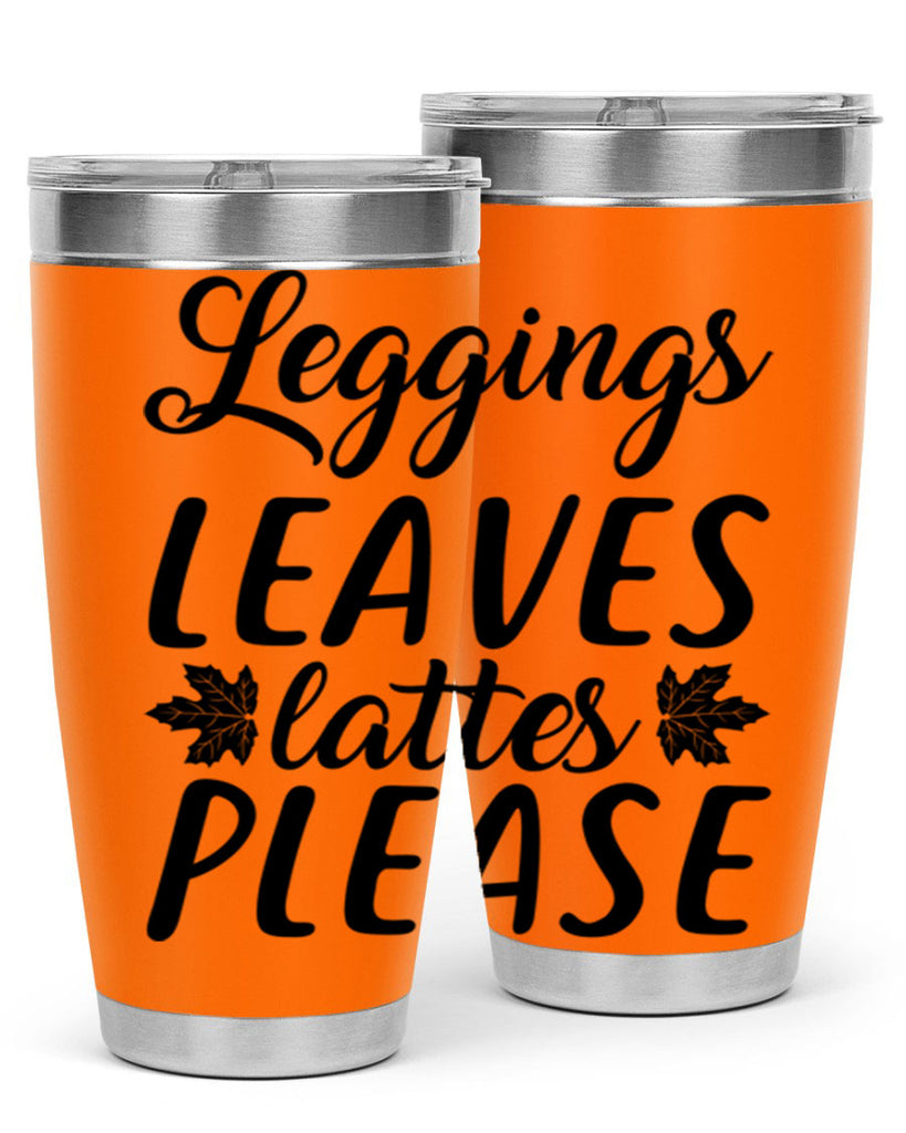 leggings leaves lattes please 397#- fall- Tumbler