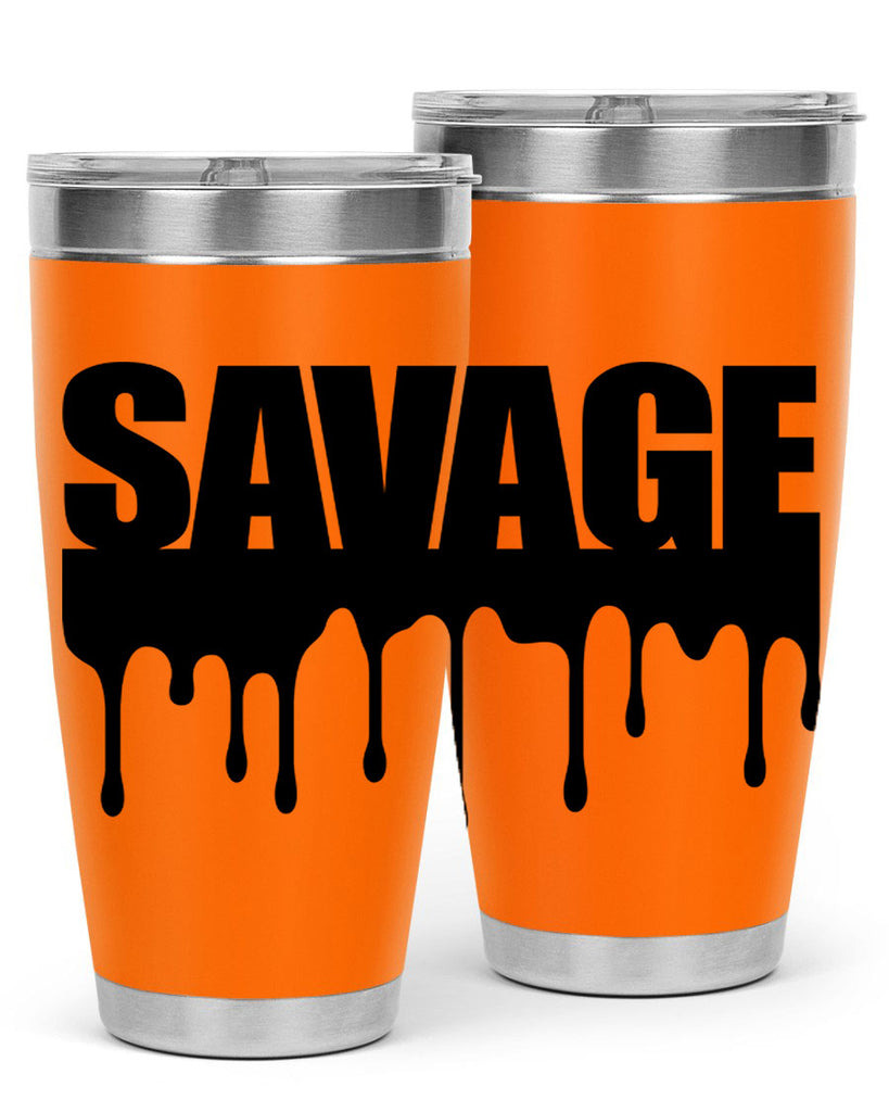 savage drip 41#- black words phrases- Cotton Tank