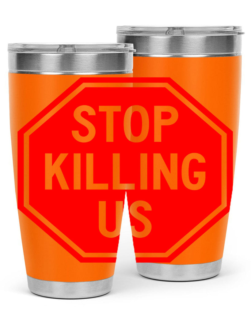 stop killing us 25#- black words phrases- Cotton Tank