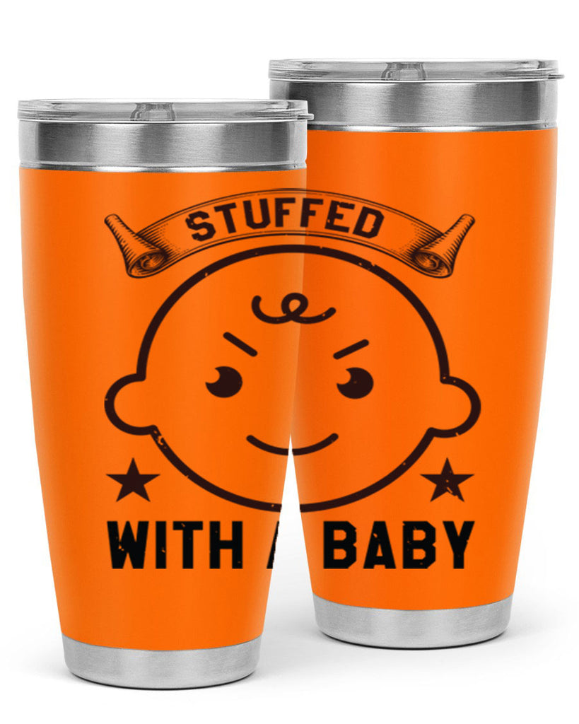 stuffed with a baby Style 14#- baby shower- tumbler