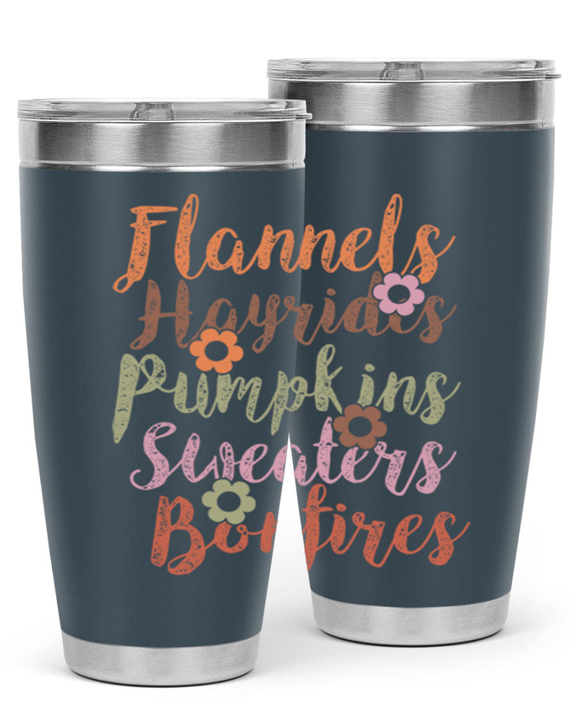 Flannels Hayrides Pumpkins Sweaters Bonfires 185#- fall- Tumbler
