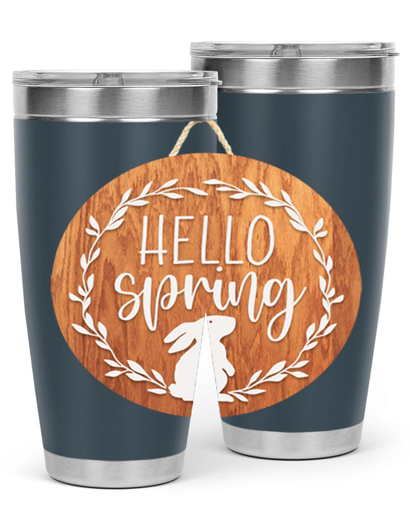 Hello Spring Bunny Wreath Mockup191#- spring- Tumbler