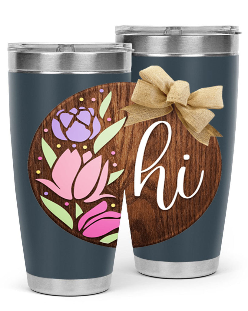 Hi pink flowers Mockup237#- spring- Tumbler