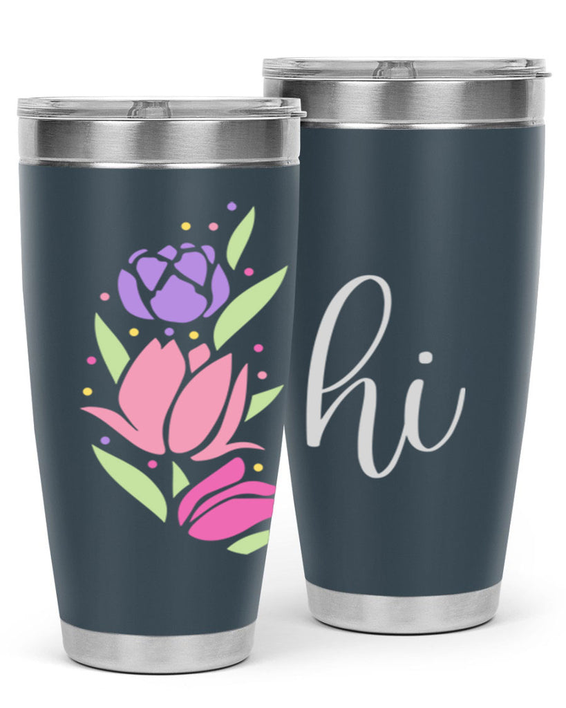 Hi pink flowers238#- spring- Tumbler