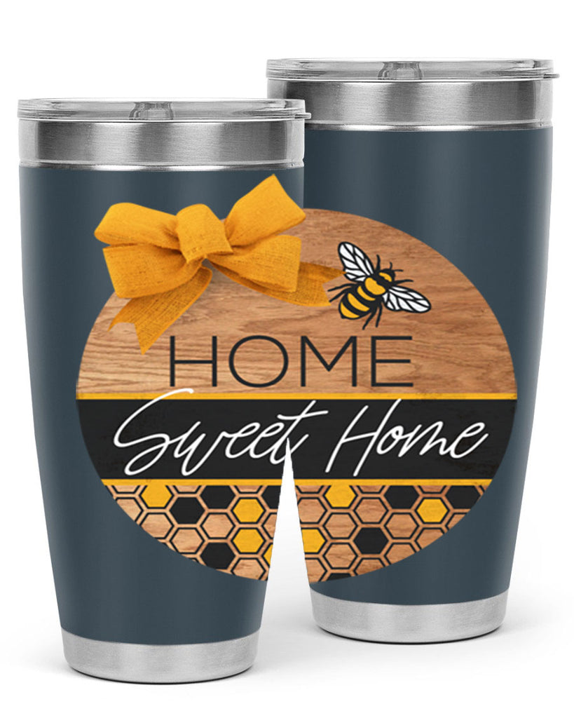 Home Sweet Home Bee and hive pattern Mockup242#- spring- Tumbler