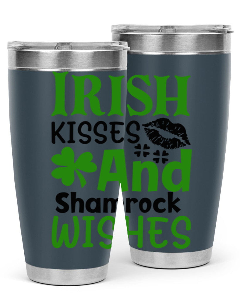 Irish Kisses And Shamrock Wishes Style 156#- St Patricks Day- Tumbler