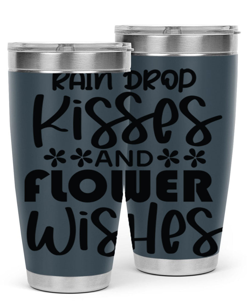 Rain drop kisses and flower 398#- spring- Tumbler