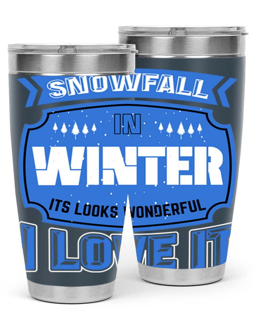 Snowfall in Winter 372#- winter- Tumbler