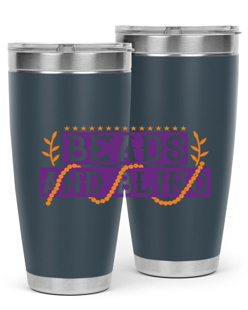 beads and bling 40#- mardi gras- Tumbler