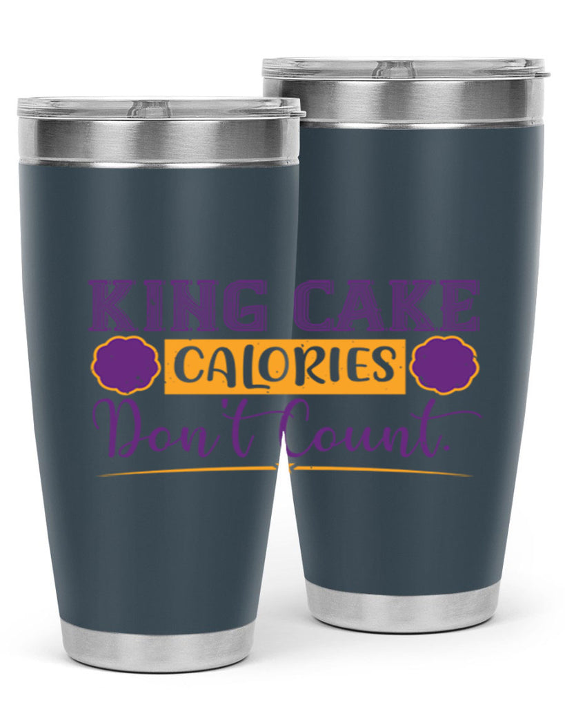 king cake calories dont count 54#- mardi gras- Tumbler