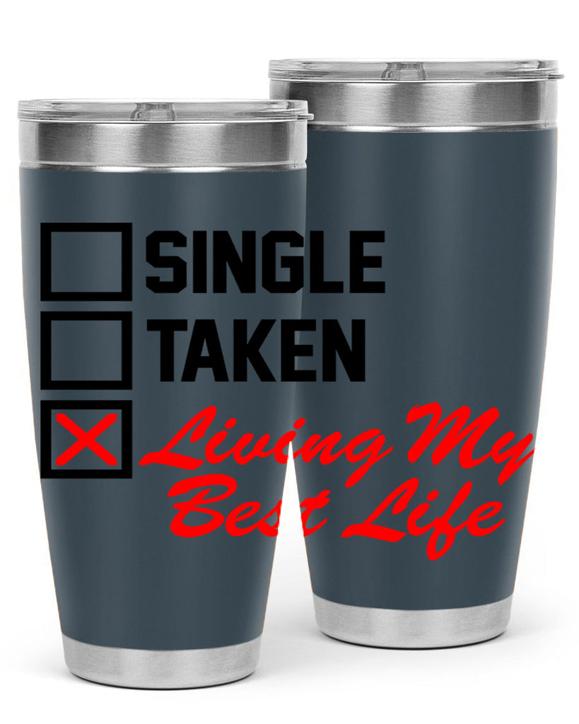 single taken living my best life 34#- black words phrases- Cotton Tank