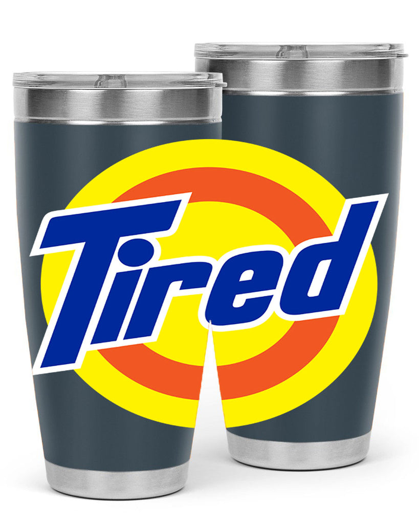 tired 19#- black words phrases- Cotton Tank