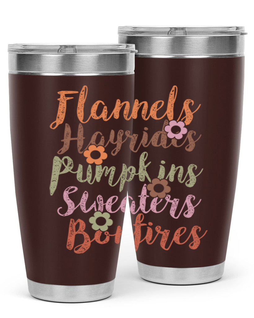 Flannels Hayrides Pumpkins Sweaters Bonfires 185#- fall- Tumbler