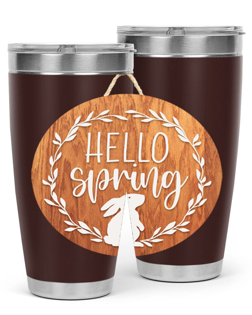 Hello Spring Bunny Wreath Mockup191#- spring- Tumbler