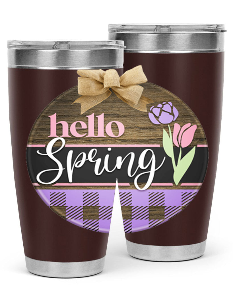 Hello spring plaid Mockup205#- spring- Tumbler