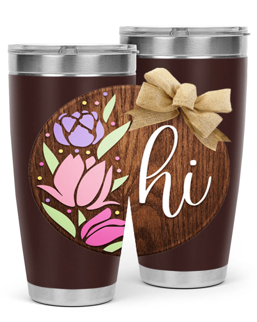 Hi pink flowers Mockup237#- spring- Tumbler