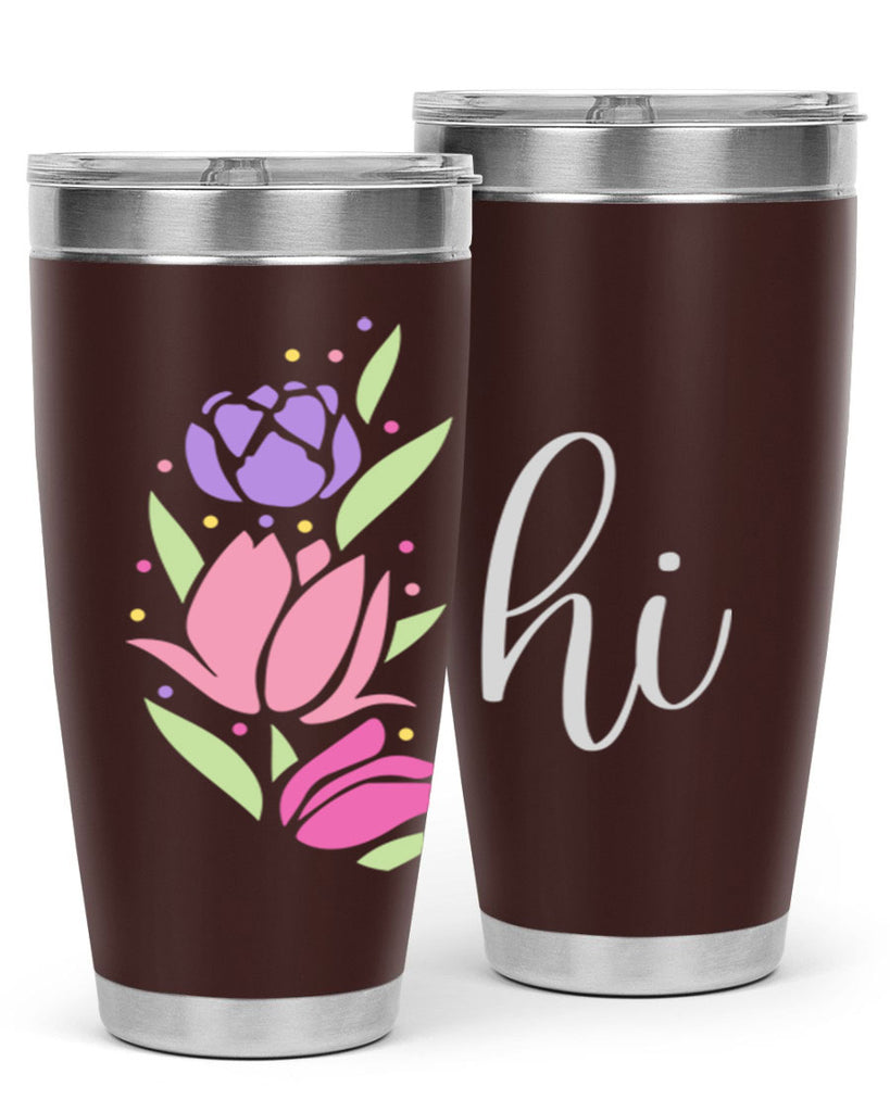 Hi pink flowers238#- spring- Tumbler