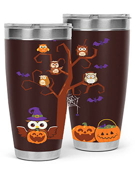 Owl With Pumpkin Halloween Tree A TurtleRabbit 16#- owl- Tumblers