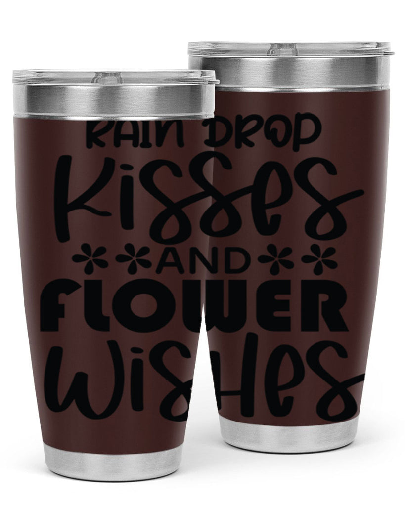 Rain drop kisses and flower 398#- spring- Tumbler