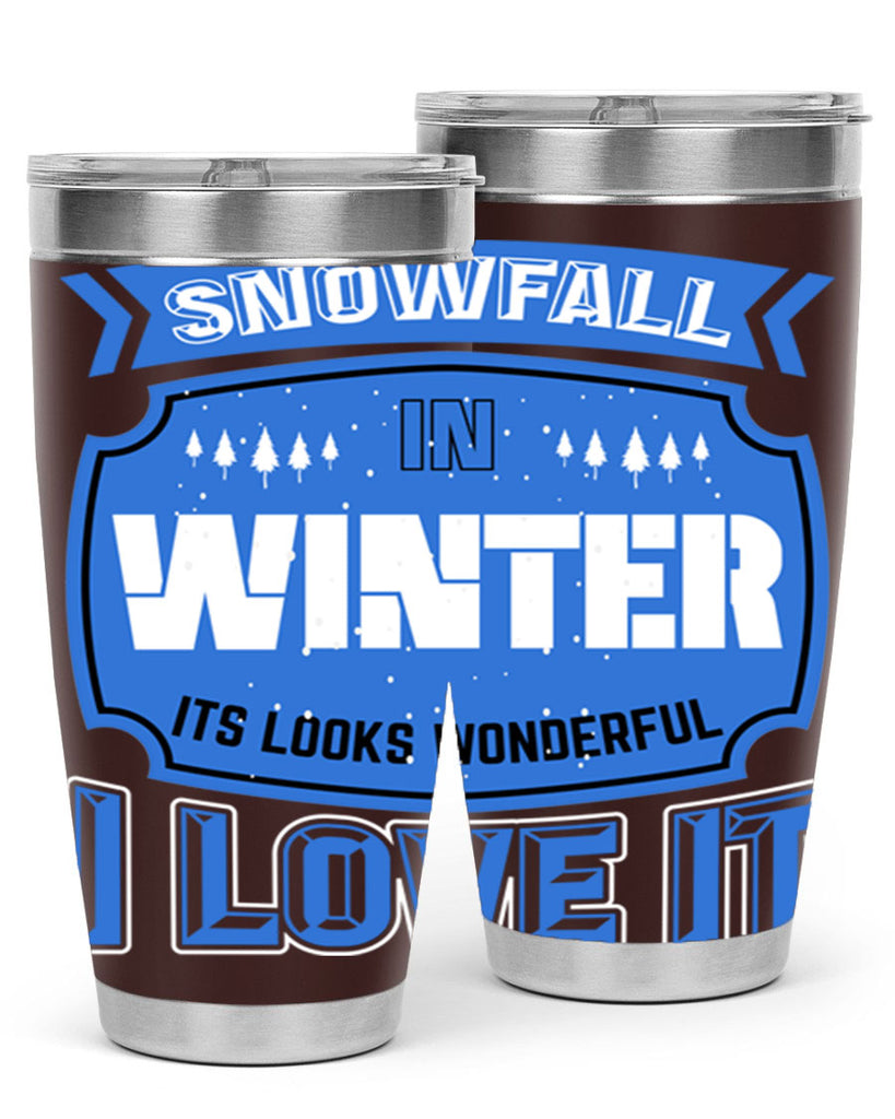 Snowfall in Winter 372#- winter- Tumbler
