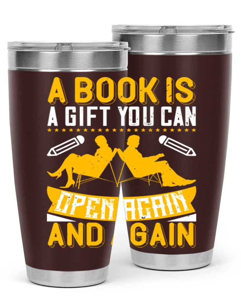 a book is a gift you can open again and again 80#- reading- Tumbler