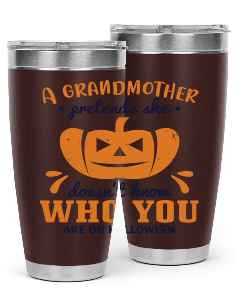 a grandmother pretends 162#- halloween- Tumbler