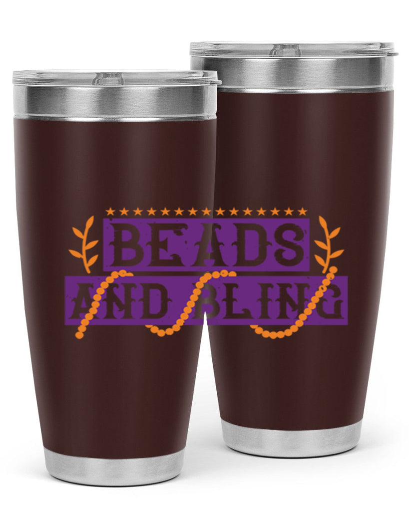 beads and bling 40#- mardi gras- Tumbler