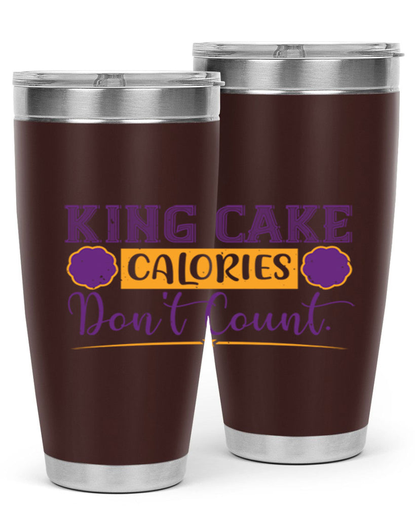 king cake calories dont count 54#- mardi gras- Tumbler