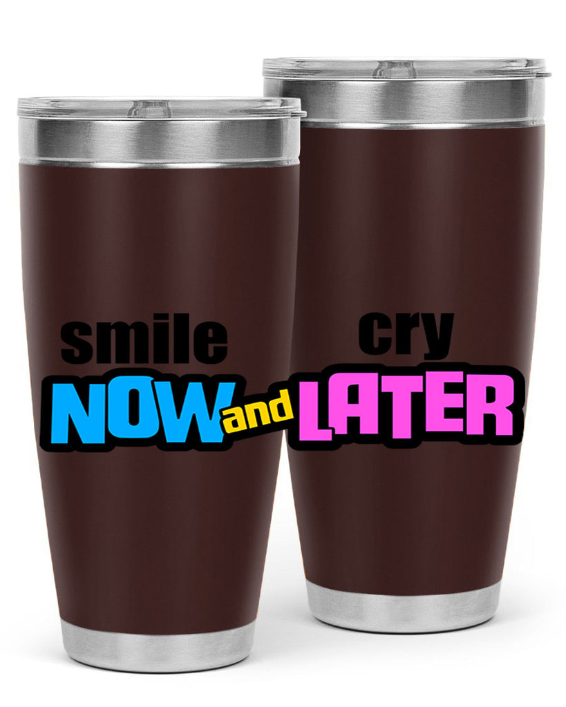 smile now and cry later 31#- black words phrases- Cotton Tank